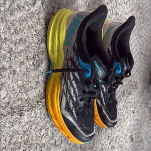 Hoka Athletic Shoes with Vibrant Yellow and Black